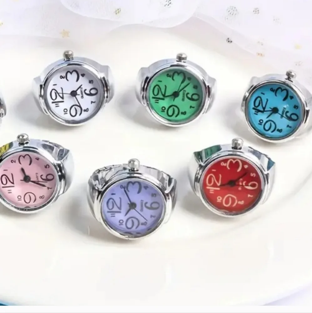 🆕Working Ring Watch Silver Peach Quartz NIP